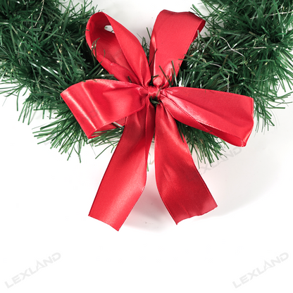 LED Christmas Wreath with Red Bow Car Front Grille Wreath Exterior Decoration for Toyota