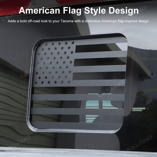 Tacoma Rear Sliding Window Vinyl Wrap American Flag Style Accent Decal for Toyota