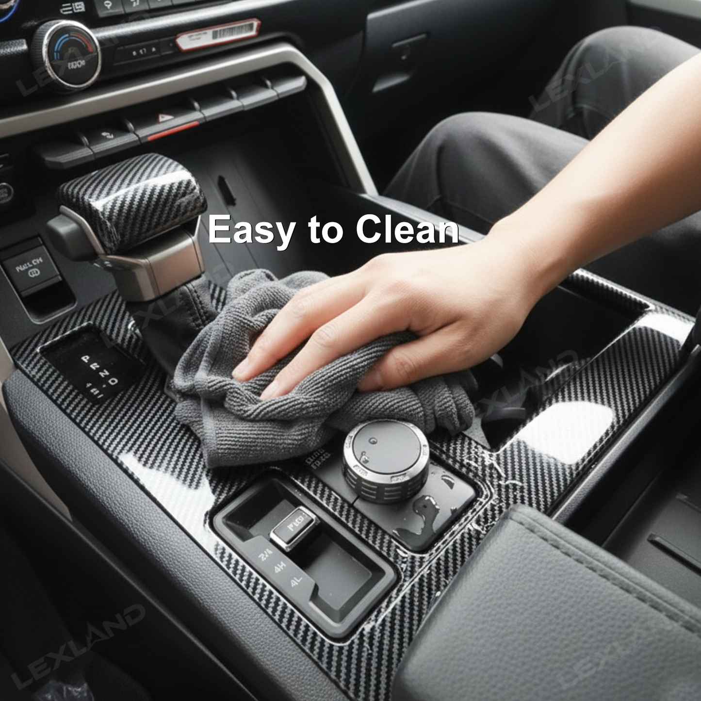 Tundra Center Control Gear Shift Panel Cover Trim ABS Carbon Fiber Style Console Overlay