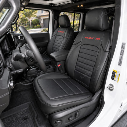 Wrangler Seat Covers 4-Door Embossed Leather Seat Protector Without Rear Armrest