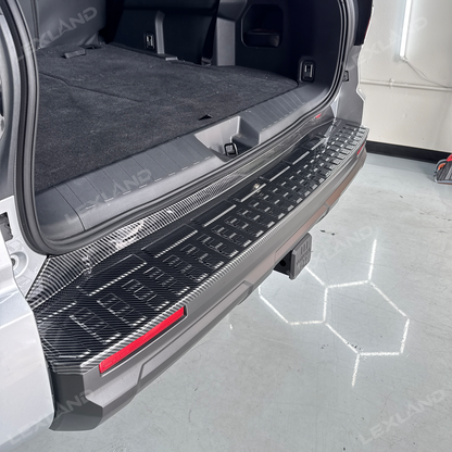 4Runner Rear Bumper Guard Plate Cover ABS Glossy Carbon Fiber Style Rear Sill Guard Board Protector