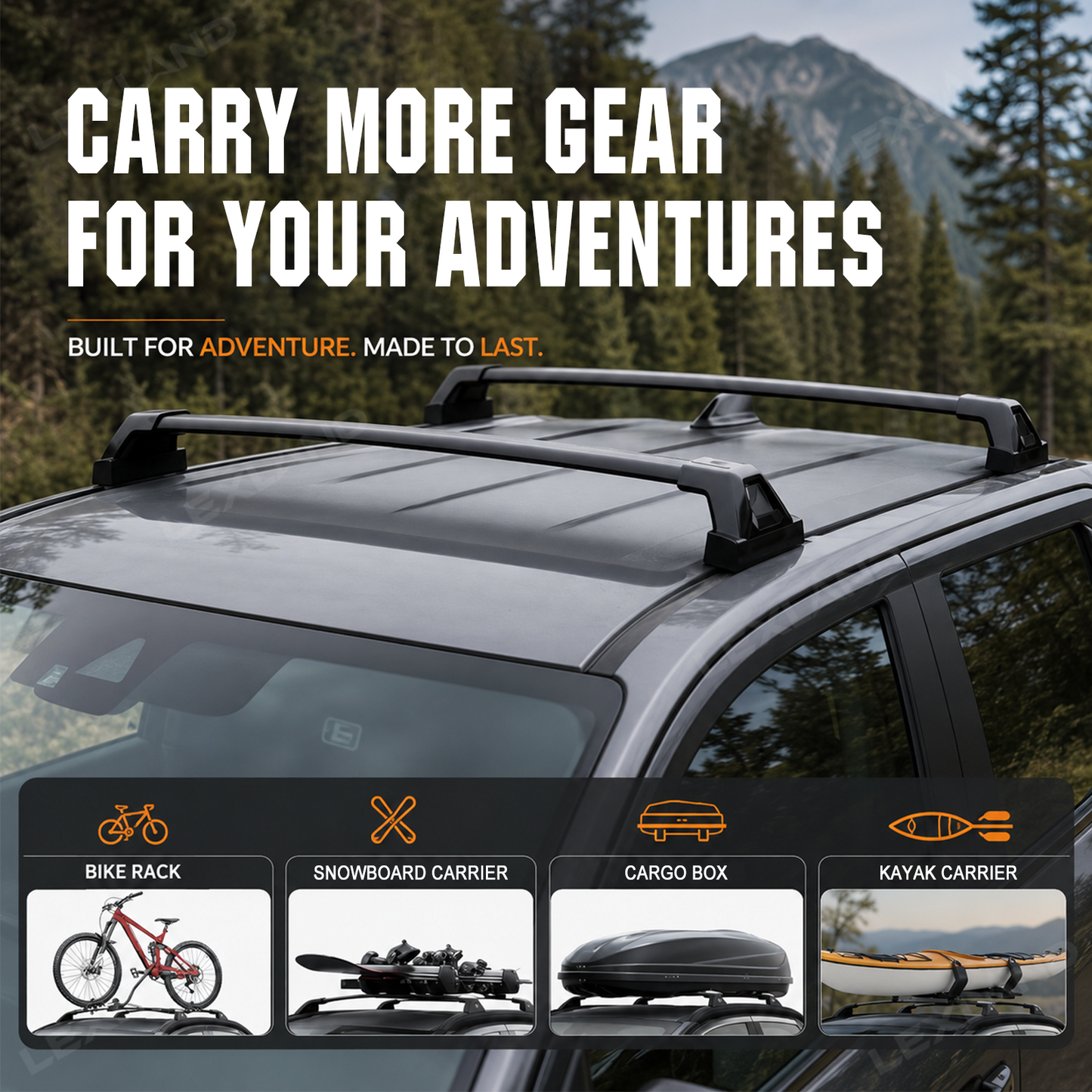 Tacoma Roof Rack Cross Bars Rooftop Cargo Carrier Bars Crossbar Kit 2.0 for Toyota