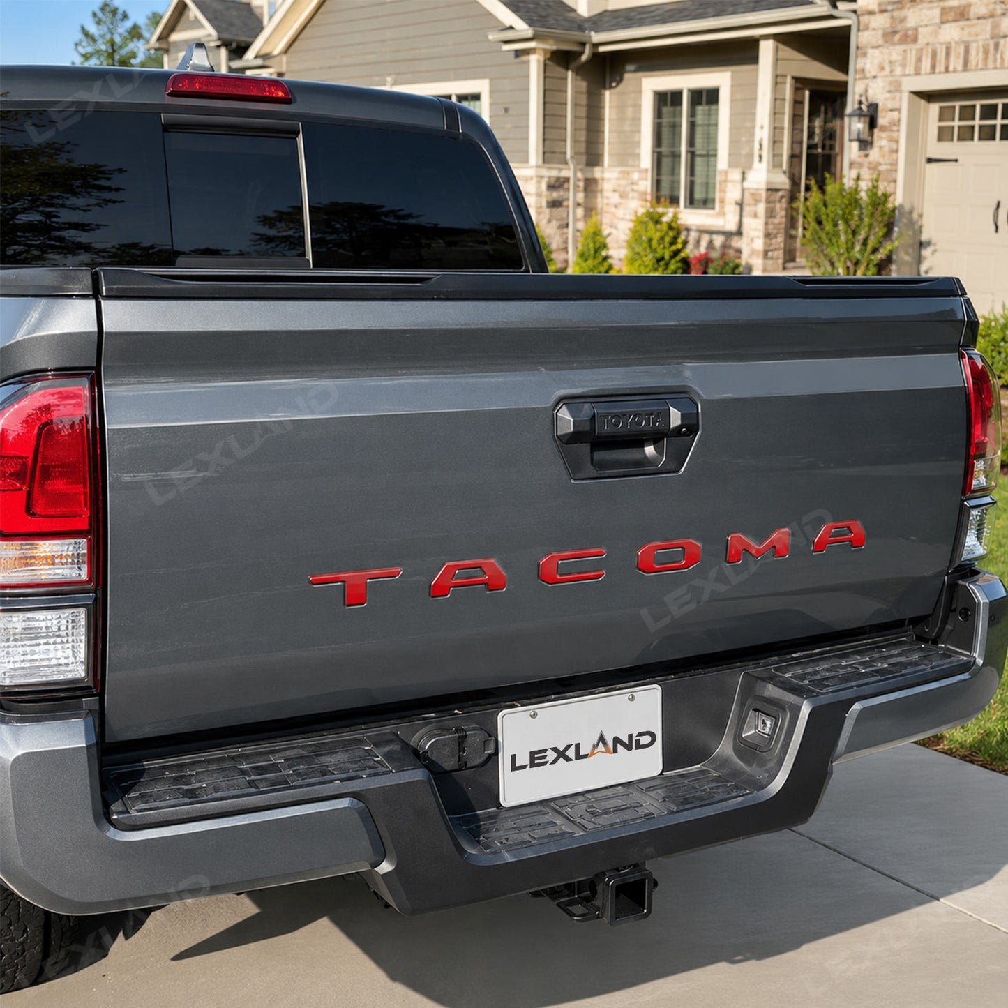 Tacoma Tailgate Letters ABS Tailgate Insert Matte Black/Carbon Fiber Texture Rear Emblem for Toyota