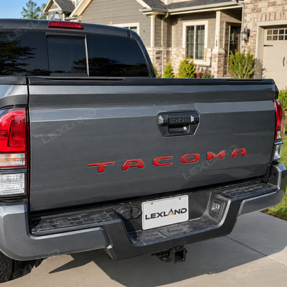 Tacoma Tailgate Letters ABS Tailgate Insert Matte Black/Carbon Fiber Texture Rear Emblem for Toyota