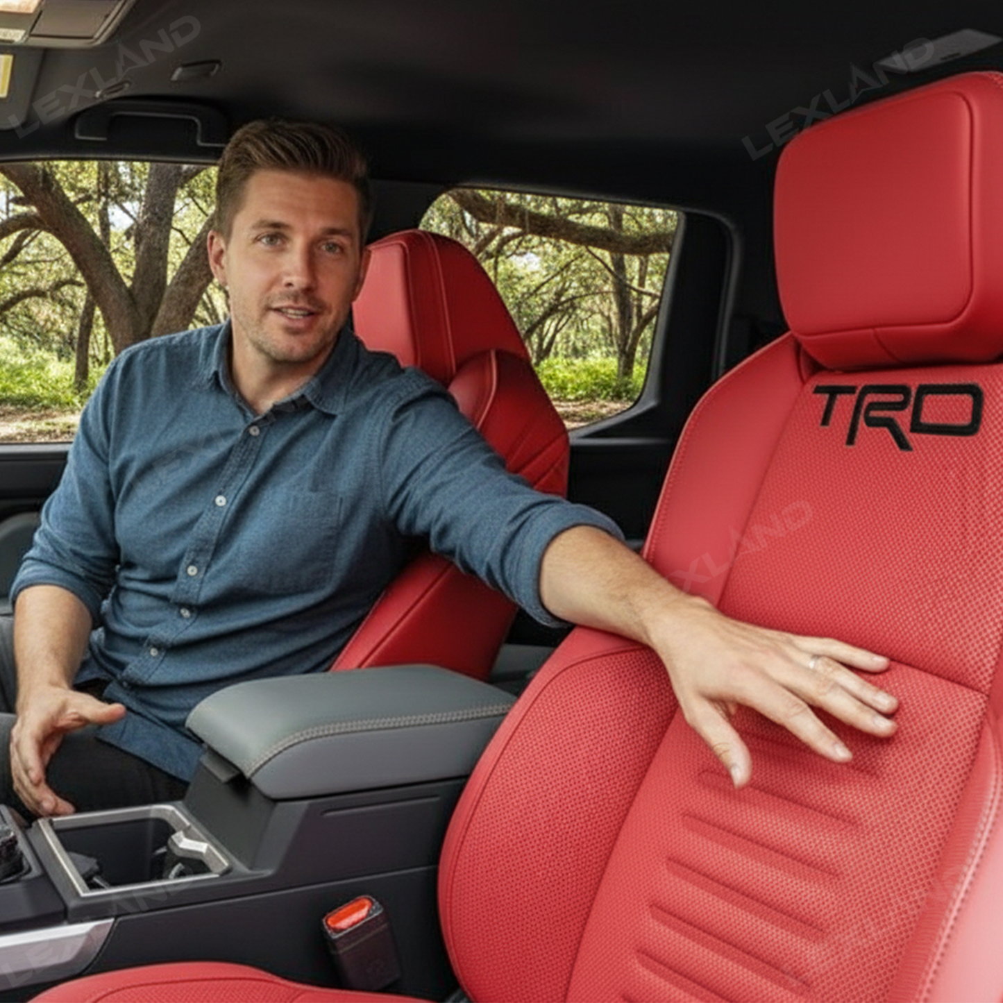 Tacoma /4Runner Seat Covers Full Coverage Embossed Seat Protector with TRD Style