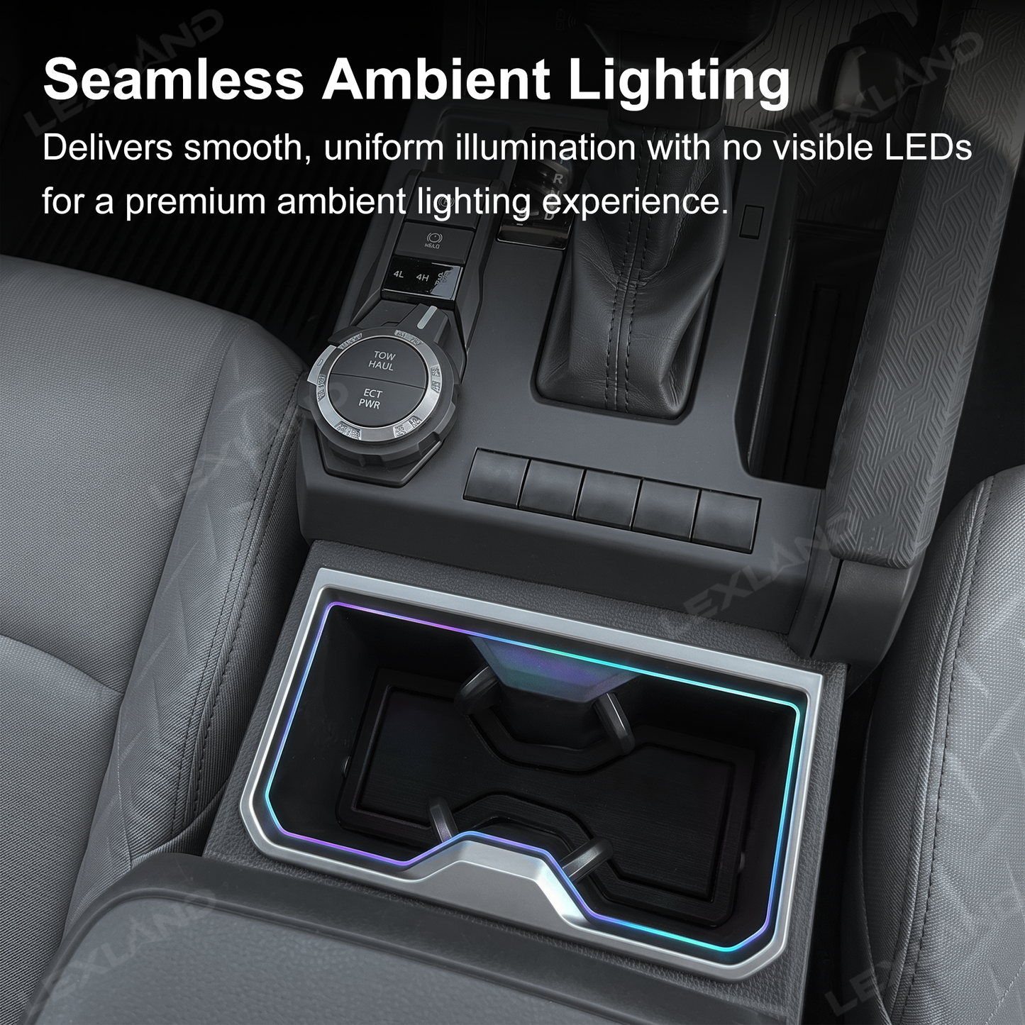 Tacoma Cup Holder RGB Ambient Lighting Kit Interior Cupholder Light Upgrade for Toyota