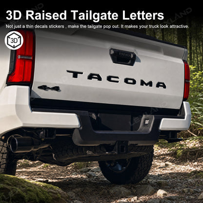 Tacoma 3D Tailgate Letters ABS Tailgate Insert Rear Emblems Decals for Toyota