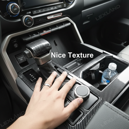 Tundra Center Control Gear Shift Panel Cover Trim ABS Carbon Fiber Style Console Overlay