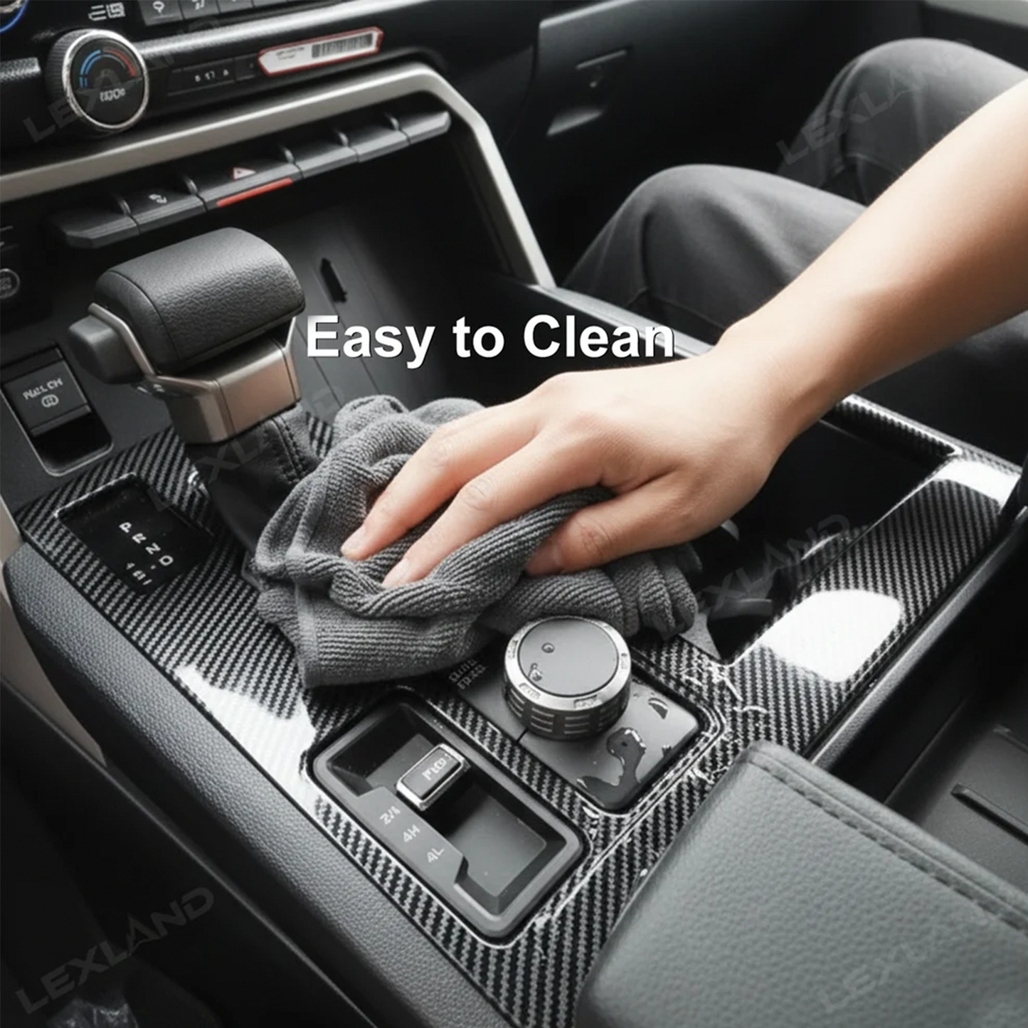 Tundra Center Control Gear Shift Panel Cover Trim ABS Carbon Fiber Style Console Overlay