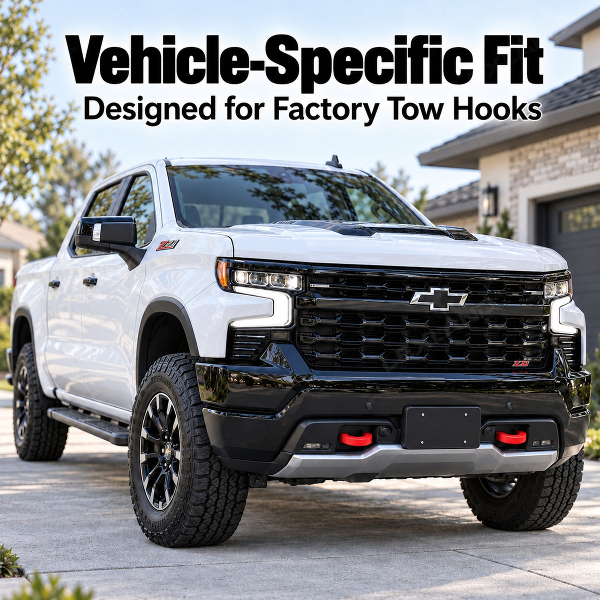 Silverado 1500 Front Tow Hook Covers Silicone Tow Hook Caps Protectors for Chevrolet