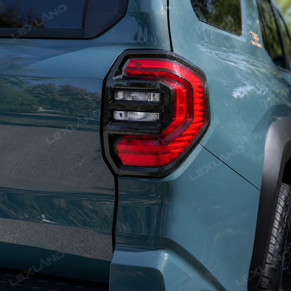 4Runner Tail Light Cover Trim ABS Carbon Fiber Style Rear Taillight Covers Decorative Overlay for Toyota