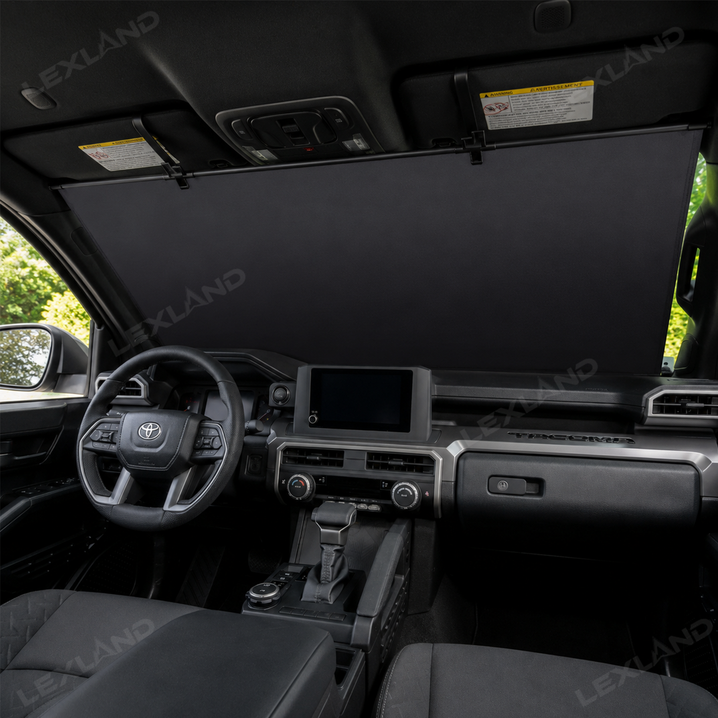 Tacoma/4Runner/Tundra Retractable Windshield Sun Shade Heat Blocking & UV Protection Sunshade Sun Visor