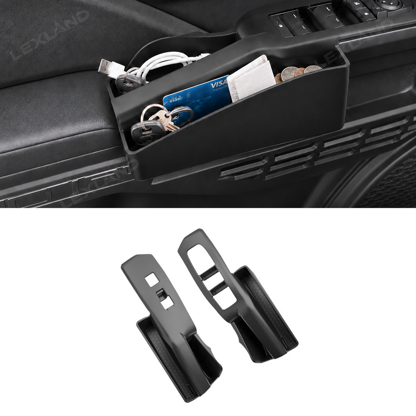 Tacoma/4Runner Front Door Side Organizer Silicone Interior Slot Pockets Tray Storage Box for Toyota