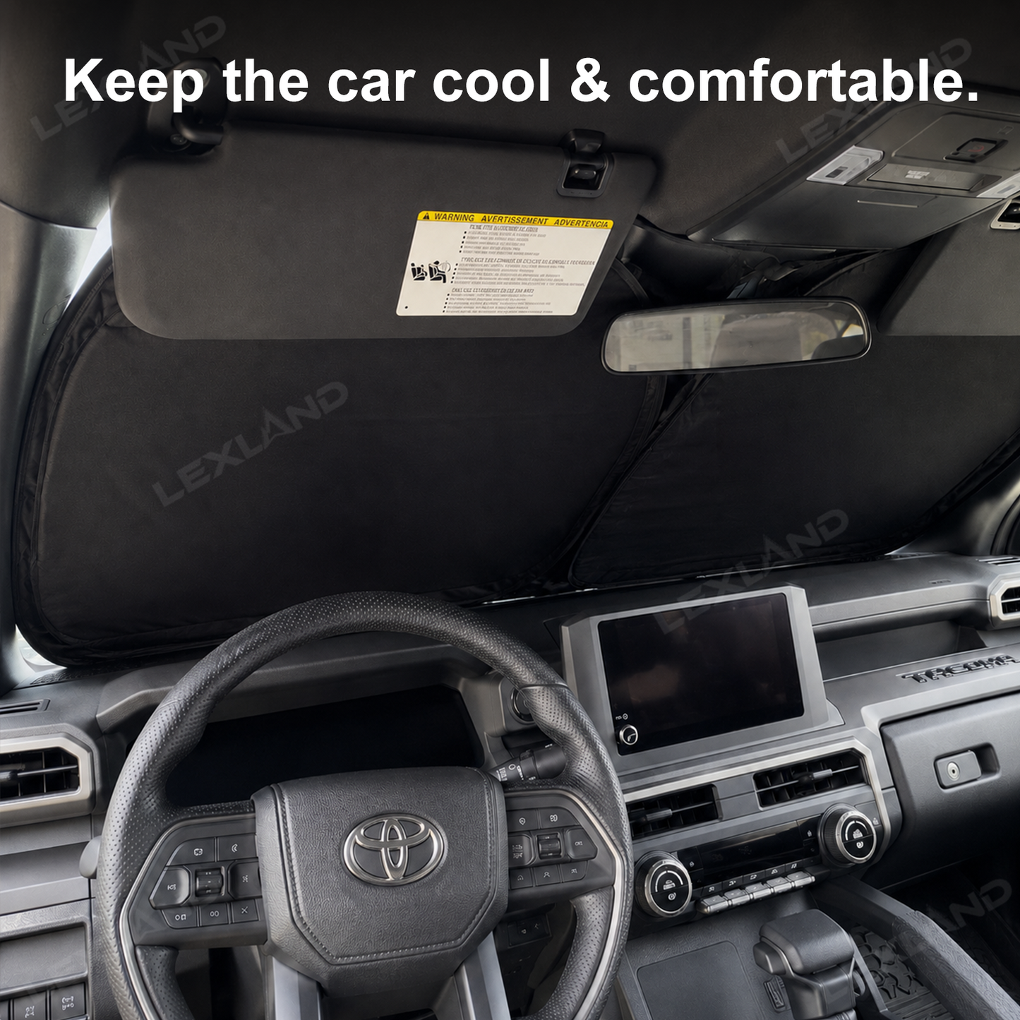 Tacoma Windshield Sun Shade Cooling Ice Crystal Sunshade Front Window Shade 2.0 for Toyota