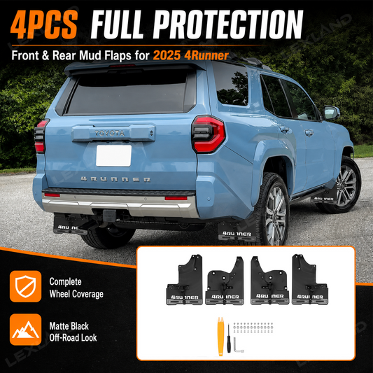 4Runner Mud Flaps No-Drill Splash Guards Front & Rear Fender Mudguards for Toyota