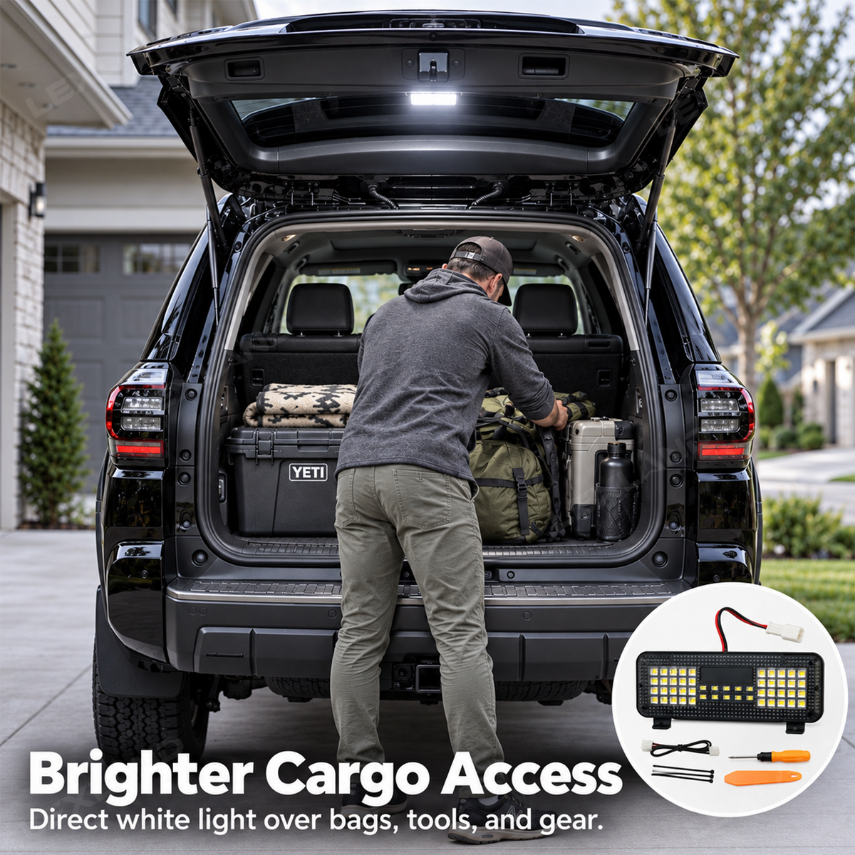 4Runner Trunk Camping Light Dual-Color LED Cargo Lamps Hatch Trunk Ceiling Lighting