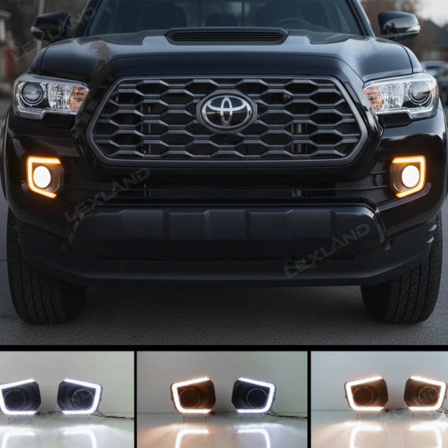 Tacoma Fog Lights LED Dual-Color Daytime Running Lights Sequential Turn Signal Lighting Upgrade