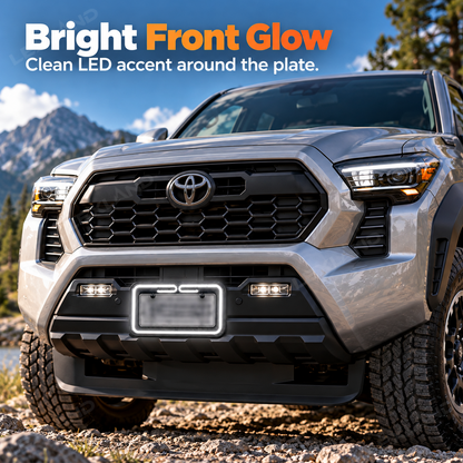 Tacoma/4Runenr/Tundra LED License Plate Frame Protector Front & Rear Cover Holder 2PCS for Toyota