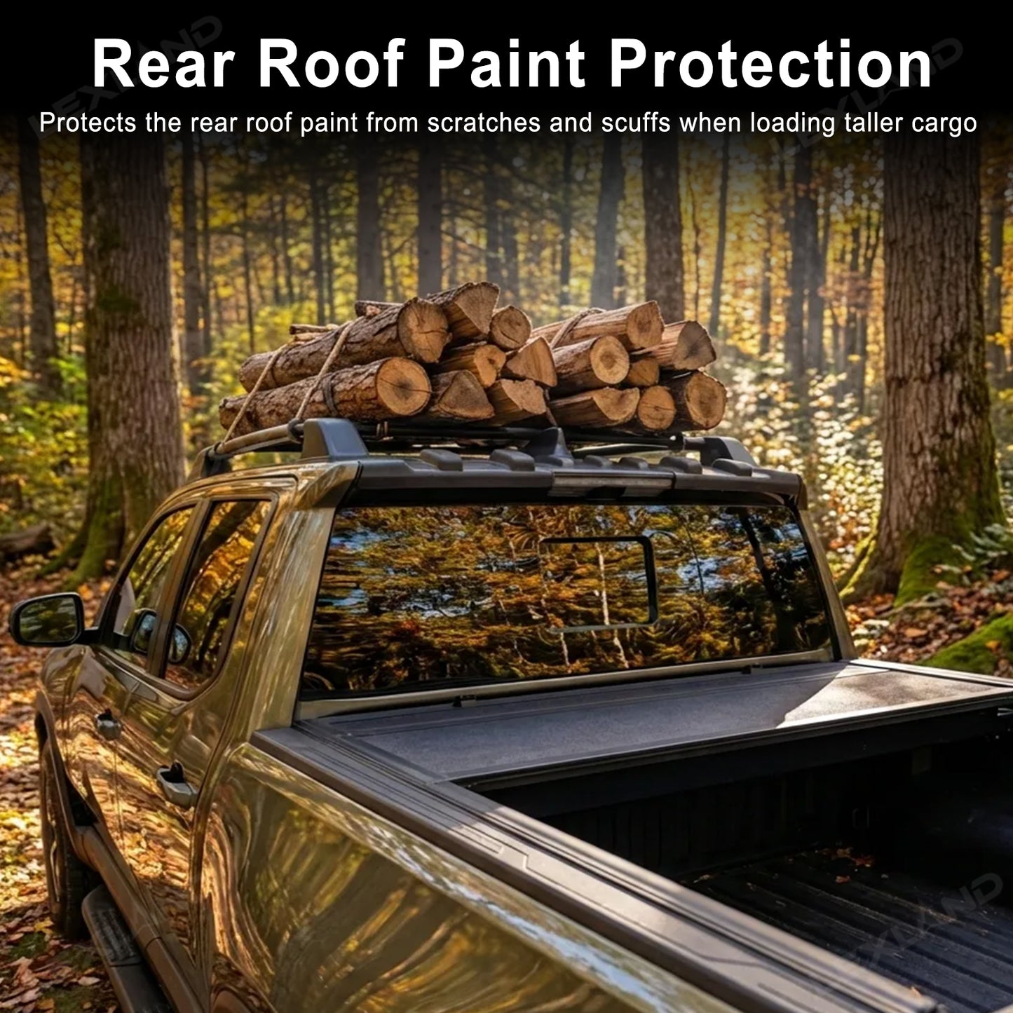Tacoma Rear Roof Protector TPE Trunk Cap Protector Rear Roof Spoiler Guard Shield for Toyota