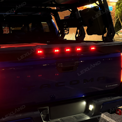 Tacoma Tailgate Protector with LED Lights Rear Tailgate Guard for Toyota
