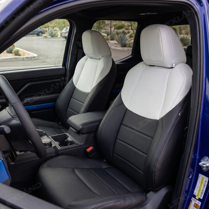 Tacoma /4Runner Seat Covers Black & White Two-tone Seat Protector with TRD Letter Style for Toyota