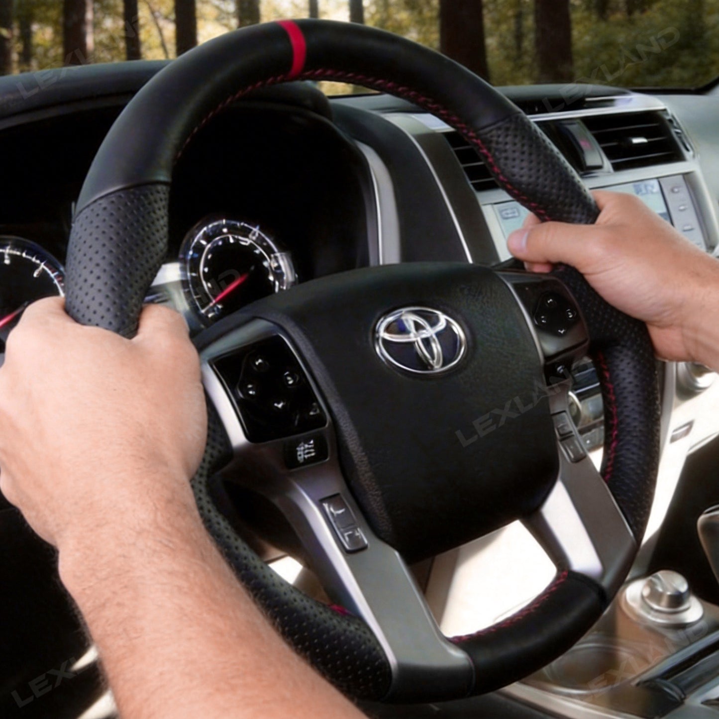 Tacoma/4Runner Steering Wheel Perforated Leather Driving Wheel for Toyota