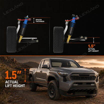 Tacoma Leveling Kit 1.5" Front Lift Spacer Kit Aluminum Alloy Strut Spacer 2PCS for Toyota
