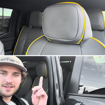 Tacoma/4Runner Seat Covers Embossed Nappa Leather Seat Protector Set with TRD Pro Style for Toyota