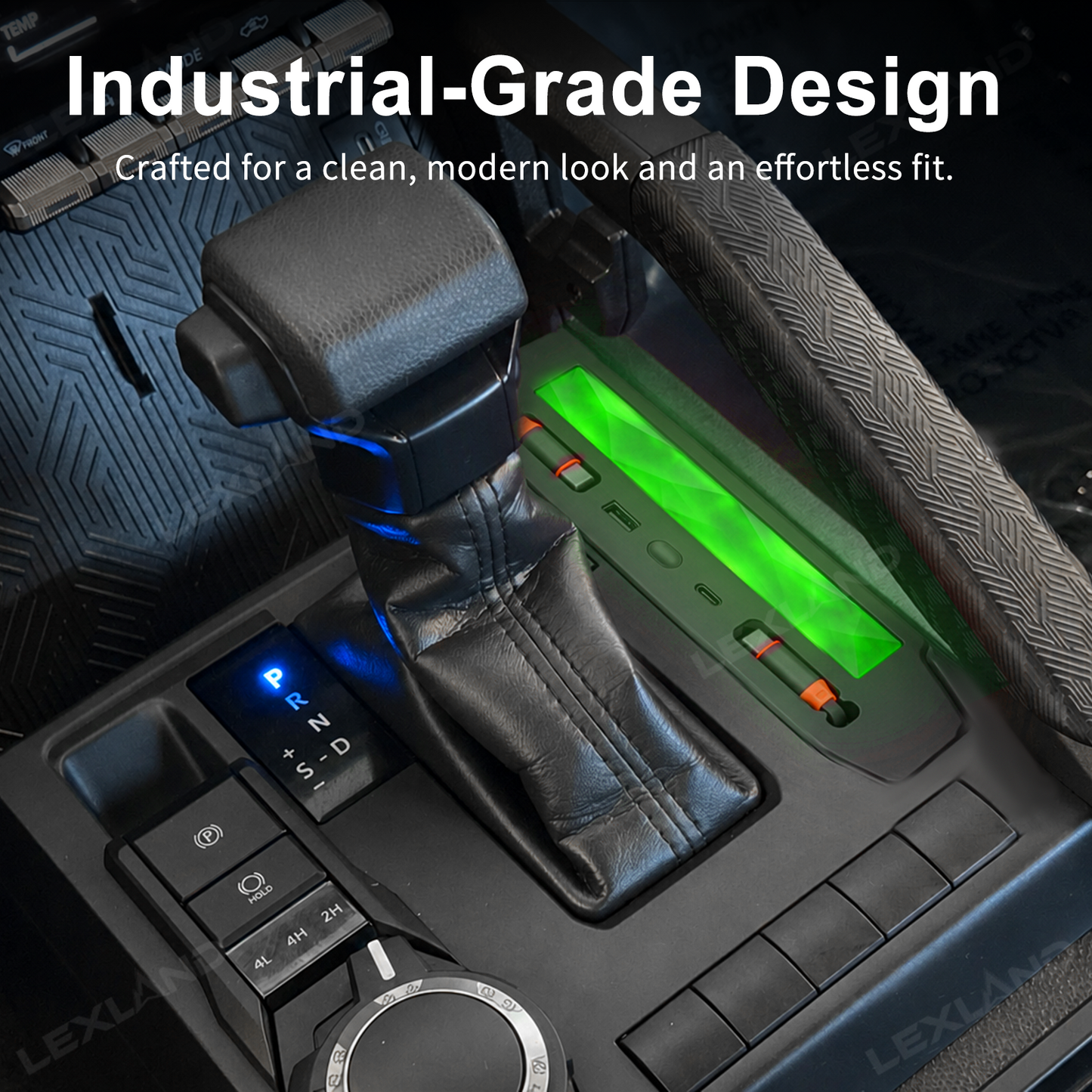 Tacoma & 4Runner Center Console Charger Hub | Multi-Port USB Docking Station with Retractable Cables & Ambient Lighting