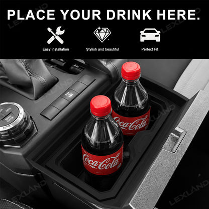 Tacoma/4Runner Center Console Cup Holder Insert TPE Drink Organizer with Lid for Toyota