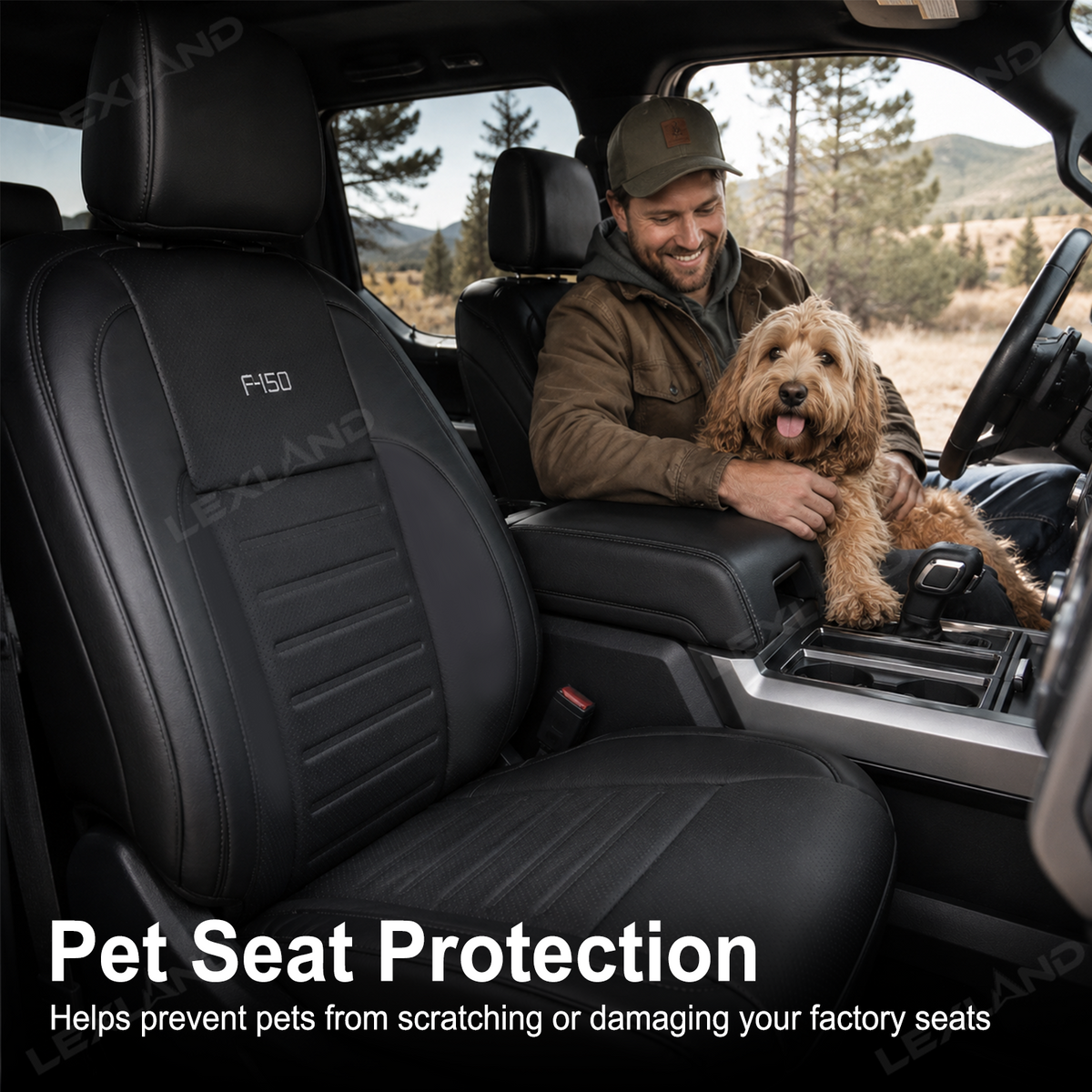 F150 Seat Covers NAPPA Leather Interior Seat Protector with F-150 Style for Ford