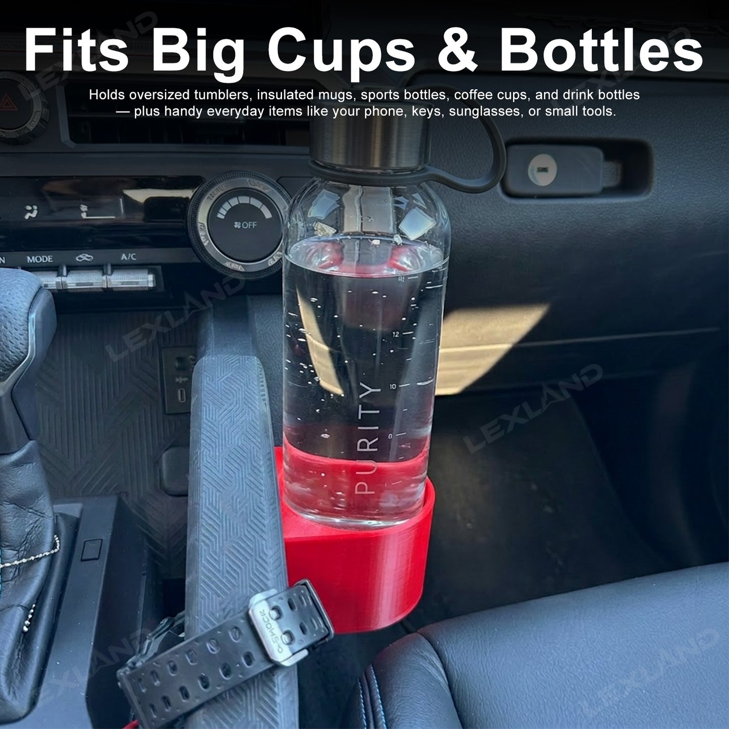 Tacoma/4Runner Cupholder Oversized Water Bottle Holder Molle Panel Accessories for Toyota