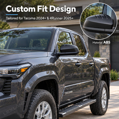 Tacoma/4Runner Side Mirror Cover ABS Rear View Mirror Cap Decoration Protection 2PCS Rain-Deflecting Design