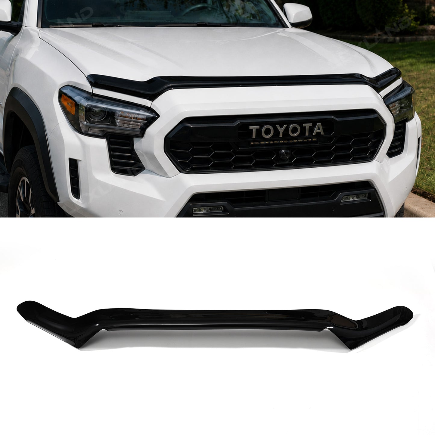 Tacoma Hood Deflector Split Design Hood Protector ABS Hood Shield for Toyota