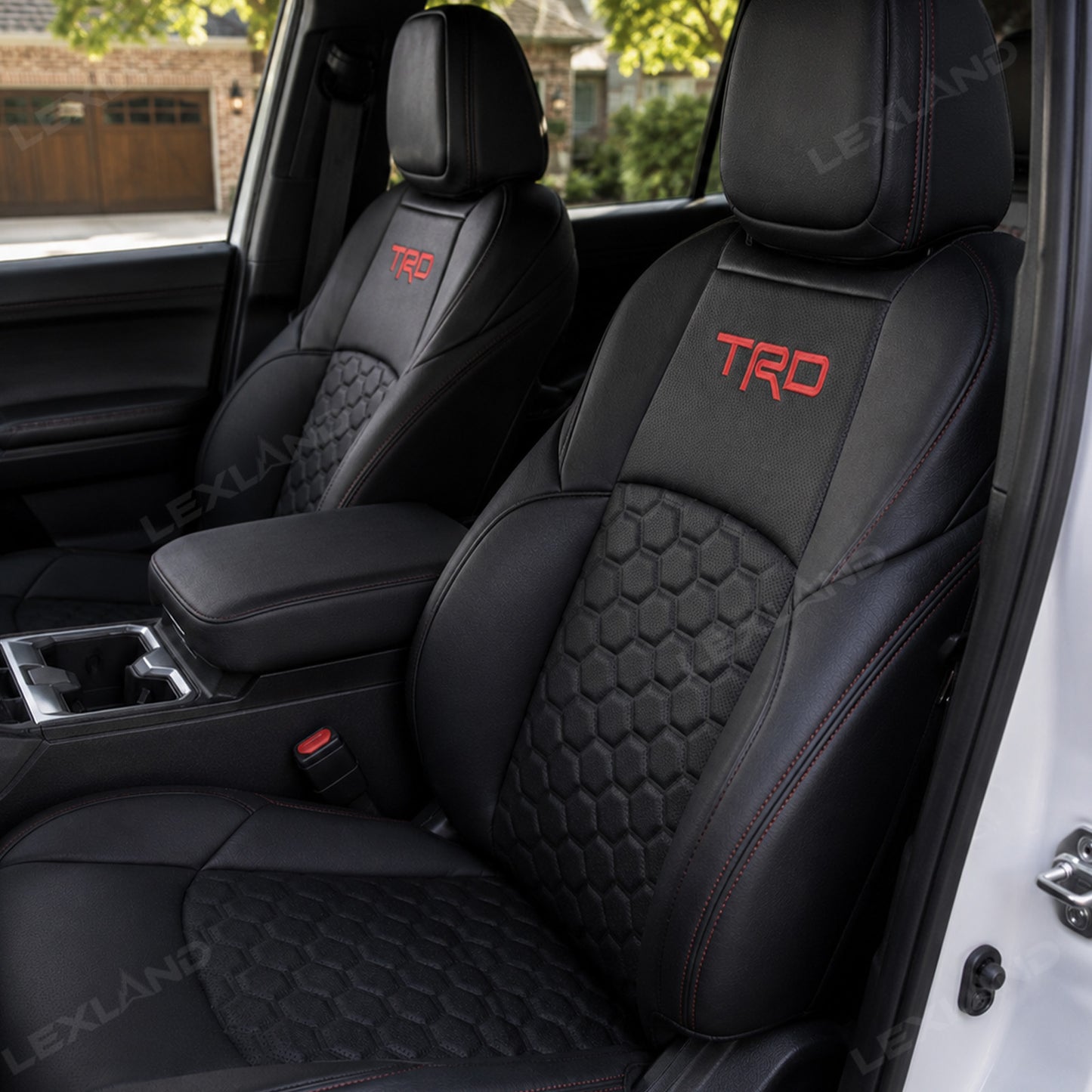 Tacoma/4Runne Seat Covers Honeycomb-Pattern Seat Protectors with TRD Letter Style for Toyota