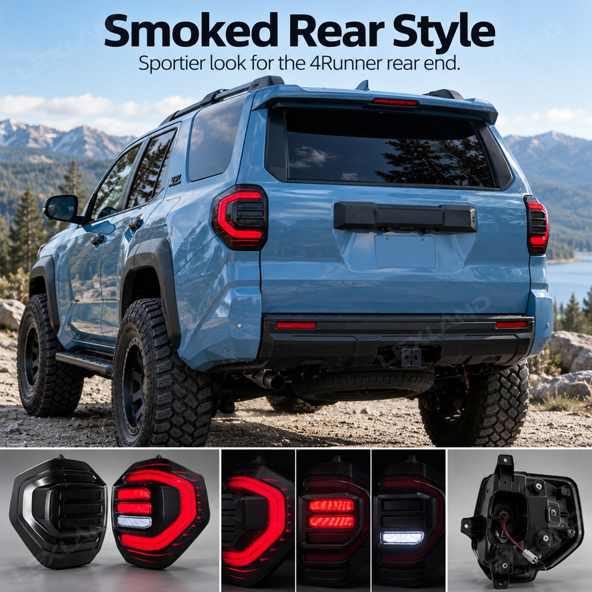 4Runner LED Tail Lights Smoked Dynamic Taillights Rear Lamps Assembly 2PCS for Toyota