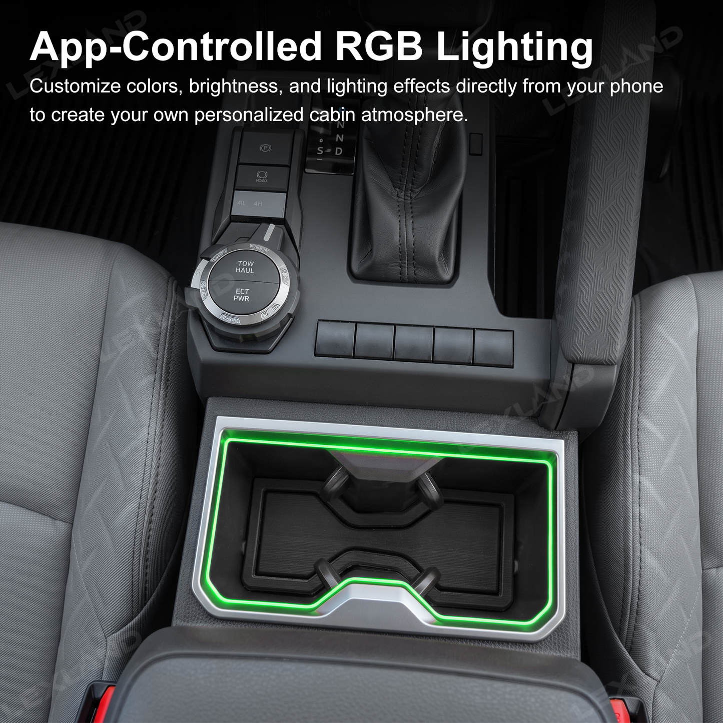 Tacoma Cup Holder RGB Ambient Lighting Kit Interior Cupholder Light Upgrade for Toyota