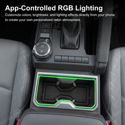 Tacoma Cup Holder RGB Ambient Lighting Kit Interior Cupholder Light Upgrade for Toyota