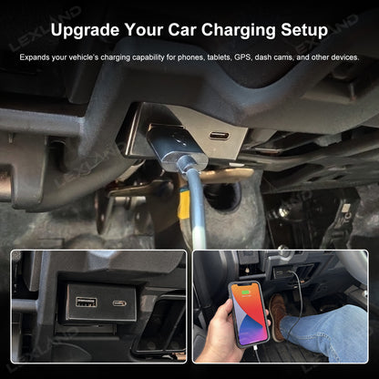 Tacoma /4Runner OBD Hub Adapter 48W USB-A & USB-C Dual Port Fast Charger for Toyota