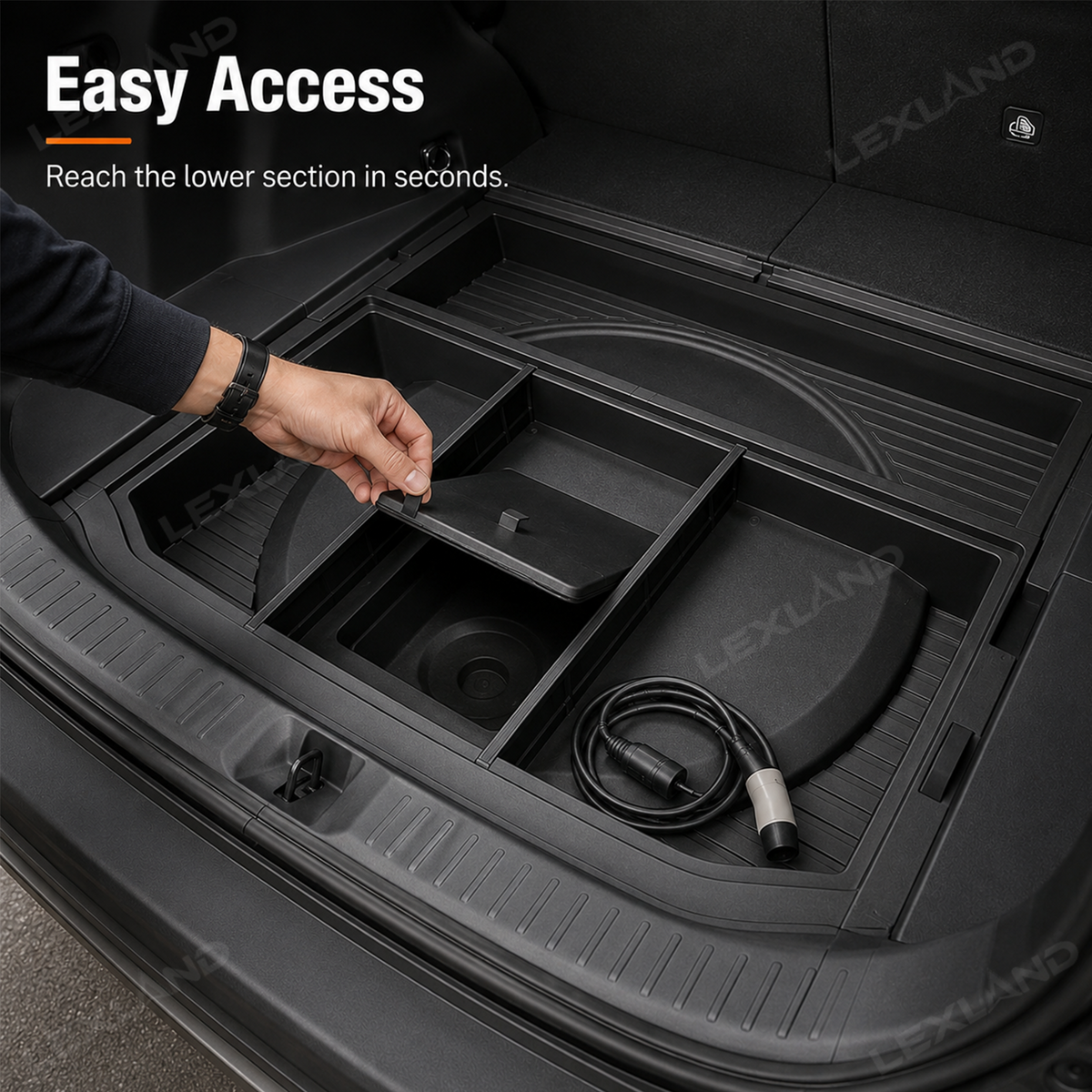 RAV4 Trunk Hidden Storage Box Rear Hatch Cargo Organizer Multi-Compartment Tray for Toyota