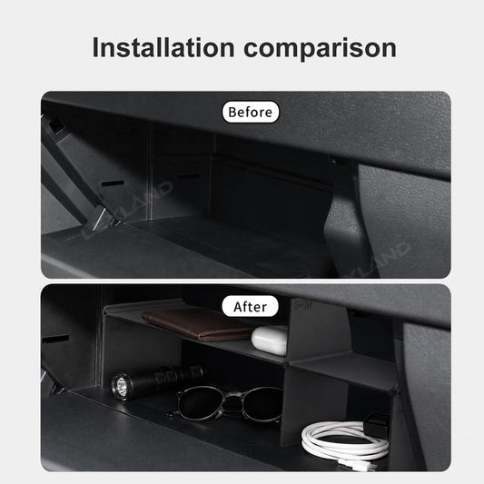 Tundra Glove Box Organizer Insert ABS Storage Divider Interior Accessories for Toyota
