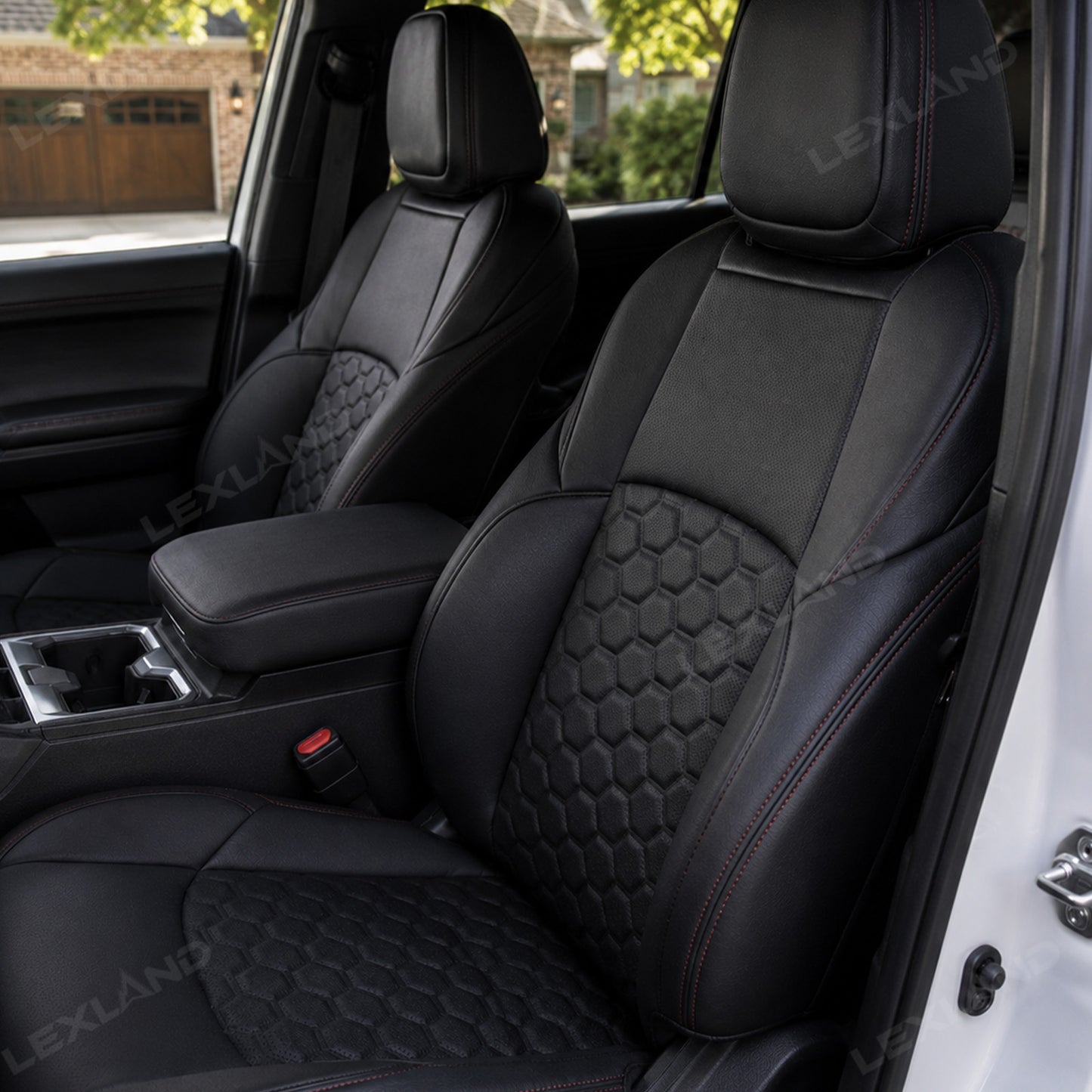 Tacoma Seat Covers Honeycomb-Pattern Seat Protectors with TRD Letter Style for Toyota