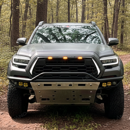 Tacoma Front Bumper Grille With DRL & Turn Signals TRD PRO Style Front Grill Replacement