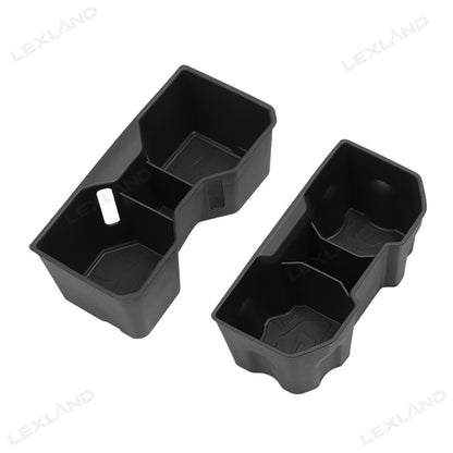 Tacoma Cup Holder Inserts Center Console & Rear Armrest Drink Holder Organizer 2PCS for Toyota