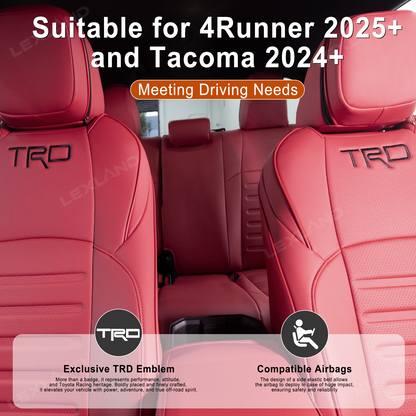 Tacoma /4Runner Seat Covers Full Coverage Embossed Seat Protector with TRD Style