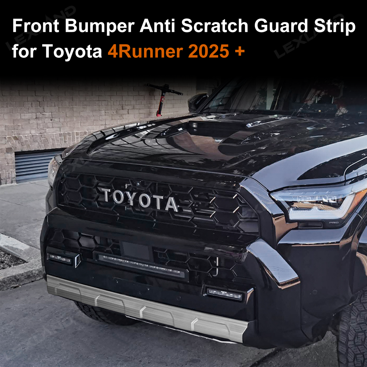 4runner Front Bumper Lower Valance Strip Stainless Steel Scratch Guard Protector - Silver Brushed Finish
