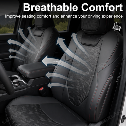 Tacoma Seat Covers with Carbon Fiber-Style Badge Embossed Nappa Camo Seat Protector for Toyota