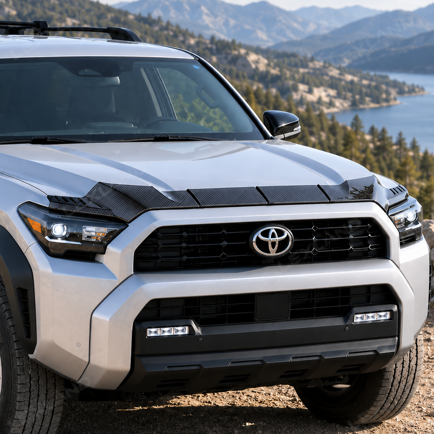 Tacoma Hood Deflector Split Design Hood Protector ABS Hood Shield for Toyota