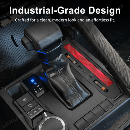 Tacoma/4Runner Center Console Charger Hub Multi-Port USB Docking Station with Retractable Cables & 110V AC Outlet Ambient Lighting