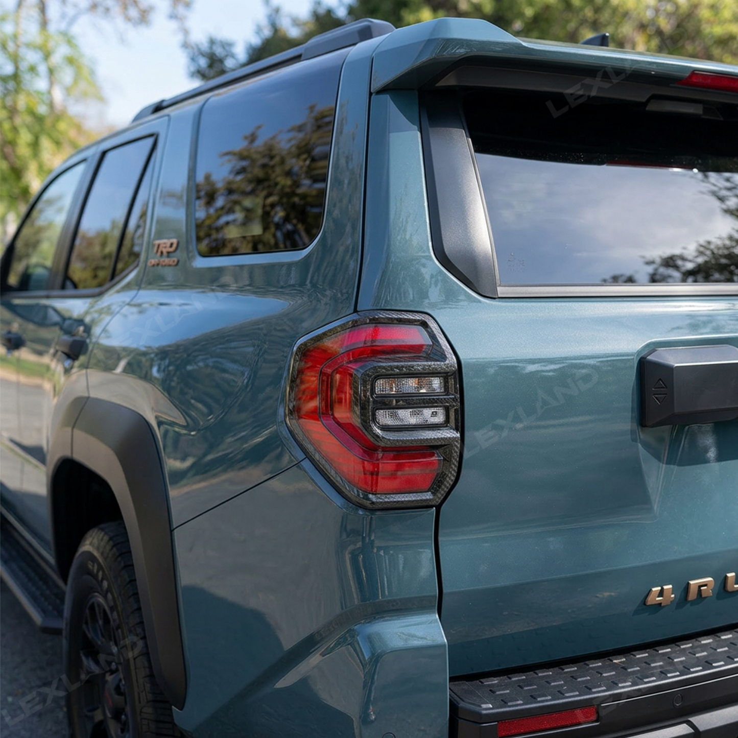 4Runner Tail Light Cover Trim ABS Carbon Fiber Style Rear Taillight Covers Decorative Overlay for Toyota